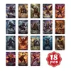 Modelo Nuevo Transfronterizo 18 Tarjetas/Paquete Guerrero Animal Fantasía Citas Motivacionales Arte de Pared Decoración de Regalo Tarjetas de Arte Inspiradoras