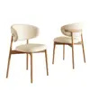 Cadeiras de jantar imitação de madeira maciça, cadeiras para banquetes de hotel com estofamento macio, cadeiras casuais com encosto, cadeiras de jantar modernas e minimalistas, cadeiras populares estilo casa com encostos em formato de chifre