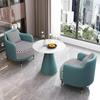 Mesa e Cadeiras de Negociação de Camada Dupla de Luxo Leve Combinação de Mesa Redonda de Negociação de Escritório e Cadeira Individual Confortável Design de Móveis