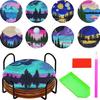 Suministro Exclusivo Transfronterizo de Posavasos DIY de Pintura de Diamantes, Manteles Individuales Redondos, Manteles Individuales Creativos Navideños de Mandala para Niños