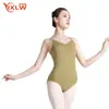 Ixilin Arte de Ballet Teste Traje de Dança Peça Única Feminino Adulto Slim-fit Cruzado Slim Traje de Ginástica Traje de Yoga Aéreo