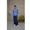 Camisa de manga larga con letras 2024, estilo japonés, estilo Hong Kong, holgada, para niño, chaqueta informal de verano a la moda que combina con todo.