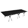 Cama plegable de exterior, cama de campaña de doble uso alto y bajo, aleación de aluminio, portátil, cama para la hora del almuerzo en la oficina, pesca, camping, cama individual