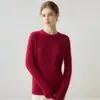 Suéter de cachemira suelto de punto trenzado con cuello redondo, simple y casual, suave y cómodo, jersey versátil de color liso y manga larga