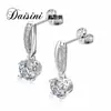 Desini Joyería Nueva de Plata S925 Diseño Original Personalizado Pendientes Geométricos Simples de Diamante Moissanita Joyería Fina