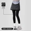 Leggings cinza com listras verticais para mulheres, outono e inverno, podem ser usados fora, calças de algodão com compressão para emagrecer, inverno com veludo e espessados, meia-calça preta