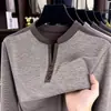 Sudadera para hombre con cuello alto de tres botones, nueva moda otoño 2026, sudadera base versátil de bloques de color casual para hombre, transfronteriza