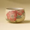 Taza de Té de Pedernal Azul y Blanco Camelia Pintada a Mano Cerámica Taza Individual Taza de Maestro Juego de Té Kung Fu Chino Taza de Té de Oficina