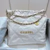 26 Bolsos Nuevos de Alta Gama con Cadena de Patrón de Diamantes Grandes de Piel Genuina 22Bolsa Bolsa de Basura Cruzada para Viajes Diarios Bolso Cubo para Mujer
