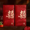 Nuevos sobres duros de mil yuanes con relieve dorado, sobres rojos de boda con un toque de alta gama, cubierta con el carácter "feliz", adecuados para recién casados y compromisos, venta al por mayor