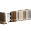 Zoclo de Aleación de Aluminio con Veta de Madera, Zoclo Metálico de Color Madera Natural Ultra Delgado de Doble Capa de 6 cm con Sistema de Clip, Sin Adhesivo