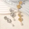 Pendientes Transfronterizos Estilo Vacacional Nueva Moda Marina Aleación Concha Imitación Perla Gota de Agua Colgante Sencillos Versátiles