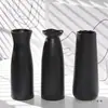 Vaso Minimalista Nórdico Criativo de Cerâmica Preta para Flores Secas Decoração de Arranjo de Flores para Mesa de Casa Sala de Estar Recipiente Hidropônico para Flores