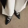 Zapatos Mary Jane de Tacón Grueso para Mujer, Nuevo Estilo Primavera 2026, Adecuados para Vestidos, con una Sola Correa, Elegantes de Punta Fina, Boca Baja, Zapatos de Tacón Alto Individuales