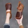 Sandalias Retro de Bloques de Color para Mujer 2026 Primavera/Verano Nuevas Cuadradas Huecas Versátiles de Velcro Planas Sandalias de Madre