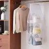 Bolsa de almacenamiento para el hogar, bolsa colgante, bolsa de almacenamiento multicapa de doble cara a prueba de polvo, bolsa organizadora plegable colgante para bolso de mano