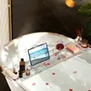 Prateleira de Armazenamento para Banheira, Retrátil e Drenável, Placa de Armazenamento Transparente para Banheiro para Imersão, Prateleira de Armazenamento Doméstica Multifuncional que Pode Drenar Água