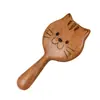 Pente de massagem de sândalo personalizado para gatos, pente de massagem compacto e portátil, pente de massagem fofo com rosto de gato de desenho animado para uso doméstico