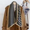 Cachecol de Lã de Seda de Alta Qualidade para Mulheres Inverno Nova Moda Xadrez Pied-de-Poule Dupla Camada Lã de Seda Versátil Quente Cachecol de Seda