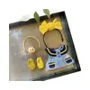 [Solo Ropa de Bebé] Muñeco Labubu de 17 cm para Negociar Precio Pasador Amarillo en el Cabello Vestido Uniforme Azul Ropa de Bebé