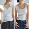 Camisola Pequeña de Tirantes Anchos y Cuello Cuadrado para Mujer Ropa Interior Nueva 2025 Negra y Blanca Forma de I Prendas Exteriores para Primavera y Otoño Top Básico Simple