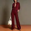 Conjunto de dos piezas a rayas con cuello alto más vendido de Amazon para mujer, con un cárdigan informal de estilo europeo y americano y pantalones largos de pierna ancha, perfecto para ventas transfronterizas