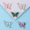 Pulseira Colar Pingente Acessório DIY Materiais Borboleta de Cinco Cores Liga Conector Duplo de Pingente