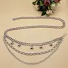Cadena de Cintura de Comercio Exterior para Mujer, Cinturón Metálico de Girasol, Cadena Corporal, Estilo Europeo y Americano, Accesorio Ajustable para la Cintura del Vestido