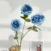 3 cabezas sueño rosa Austin decoración hogar hotel arreglo floral flor de simulación ramo de rosas flores artificiales falsas venta al por mayor
