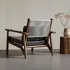 Sillón Individual Retro Escandinavo Sofá Madera Maciza Hotel Casa de Huéspedes Balcón Casual Sala de Estar Recepción Silla Casual