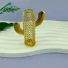 Pantalla de Seda Calada Hierro Chapado en Oro Lámpara de Vela Electrónica Cadena de Luces LED Colgante Accesorios de Iluminación de Escritorio Estilo Minimalista Moderno
