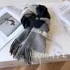 Bufanda 100% Lana Pura Cuadros Azul Boyfriend Invierno Gama Alta Versátil Cálida Bufanda Nueva Regalo