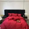 Juego de Cuatro Piezas Estilo Retro Americano de Algodón de Fibra Larga con Estampado Floral, Funda de Edredón de Algodón Puro, Sábana Bajera, Ropa de Cama para Dote de Boda