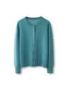 Cárdigan 100% Lana Fina Lavable a Máquina para Mujer, Suéter Delgado de Cuello Redondo, Top Base de Punto Holgado Casual
