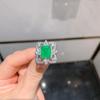 Anillo Simulado Rectangular Paraíba Europeo y Americano Anillo de Esmeralda Juego de Joyería Joyería