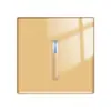 Enchufe con Interruptor de Restablecimiento Tipo 86 para Comercio Exterior Transfronterizo, Panel de Vidrio Templado Dorado Tipo Tecla de Piano 146 Doble-G15