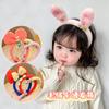 Nueva diadema para niños, antideslizante, de Corea del Sur, con horquilla para el pelo, de peluche para estudiantes, linda diadema para lavarse la cara con las orejas de niña