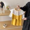Conjunto de Suéter de Otoño para Niñas 2025 Nuevo Cardigan Chaleco Bufanda Pantalones Sueltos Elegantes Conjunto de Tres Piezas