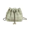 Moda Mini Cubo Tartán Cadena Nuevo Bolso de Hombro de Moda Pequeño Coreano Versátil Cadena Bolso Cruzado