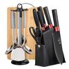 Juego de Cuchillo de Cocina de Acero Inoxidable y Tabla de Cortar Juego Completo de Cuchillo de Cocina para el Hogar Cuchara Sopera Espátula Combinación de Utensilios de Cocina Cuchillo de Comercio Exterior