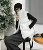 Colete acolchoado curto estilo coreano com gola alta, novo design casual e versátil para outono/inverno, efeito emagrecedor, sem mangas, pode ser usado como camada externa