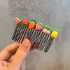 Peine Infantil de Macaron para Niñas, Pinza para el Cabello de Dibujos Animados de Verano, Herramienta de Peinado, Pasador, Accesorio para el Cabello de Niña