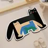 Alfombrilla de Piso de Diatomeas con Animales Lindos, Alfombra Absorbente Irregular con Dibujos Animados para Puerta de Baño, Alfombra Decorativa Linda Resistente a la Suciedad para Uso en el Hogar