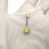 F136 Titanio Cúbico de Zirconia Cilíndrico Anillo para Ombligo Fabricante Transfronterizo Aleación de Titanio G23 Joyería para Perforación Corporal Uña para Ombligo