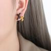 Pendientes de acero de titanio chapados en oro con diseño de cachorro de dibujos animados de esmalte de colores de nicho de alta calidad transfronterizos, joyería femenina