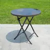 Mesa Externa, Mesa de Jantar Quadrada Redonda de Vidro Temperado à Prova de Chuva para Varanda, Mesa de Centro Pequena, Mesa de Ferro para Lazer Comercial