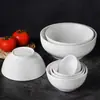 Tigela de Cerâmica Branca Espessa para Arroz Sopa Macarrão para Restaurantes Uso Doméstico Branco Puro Tigela Pequena de 4,5 polegadas Tigela Grande para Sopa de 9 polegadas