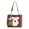 Bolsa Feminina 2025 Nova Moda Retrô Estilo Estrangeiro Design de Nicho Grande Capacidade Ombro Único Transversal Tote Bolsa Grande Tendência
