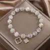 Nova pulseira de coelho fofo de cerâmica cor macaron pulseira fofa para namoradas mais novas pulseira infantil elástica para mulheres