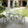 Mesas y sillas de patio exteriores para tiendas de té de leche, juego de mesa y sillas de hotel de aluminio de colores para exteriores, mesas y sillas pequeñas de balcón para exteriores